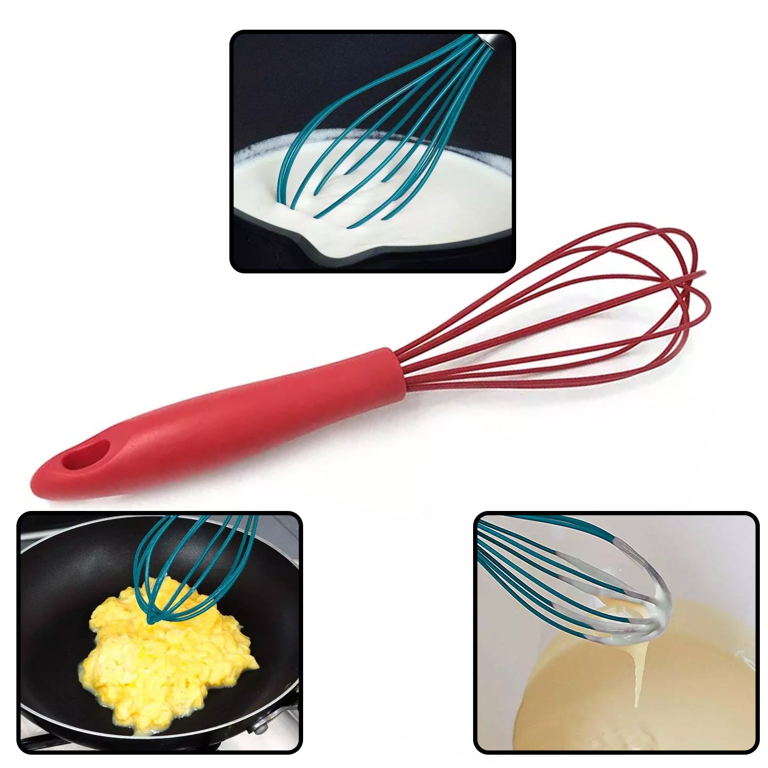 2930 Manual Whisk Mixer Silicone Whisk, Cream Whisk, Flour Mixer, Rotary Egg Mixer, Kitchen Baking Tool. DeoDap 2930 Manual Whisk Mixer Silicone Whisk, Cream Whisk, Flour Mixer, Rotary Egg Mixer, Kitchen Baking Tool. DeoDap